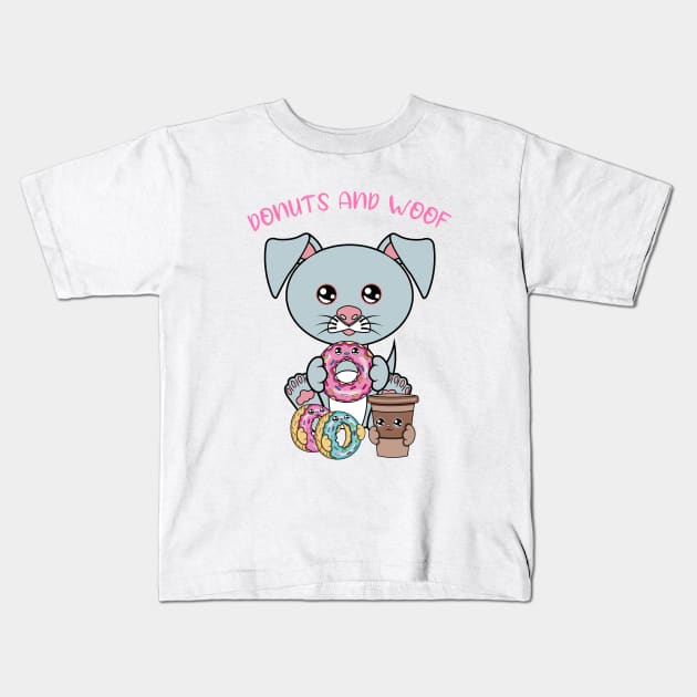 All I Need is donuts and dogs, donuts and dogs Kids T-Shirt by JS ARTE